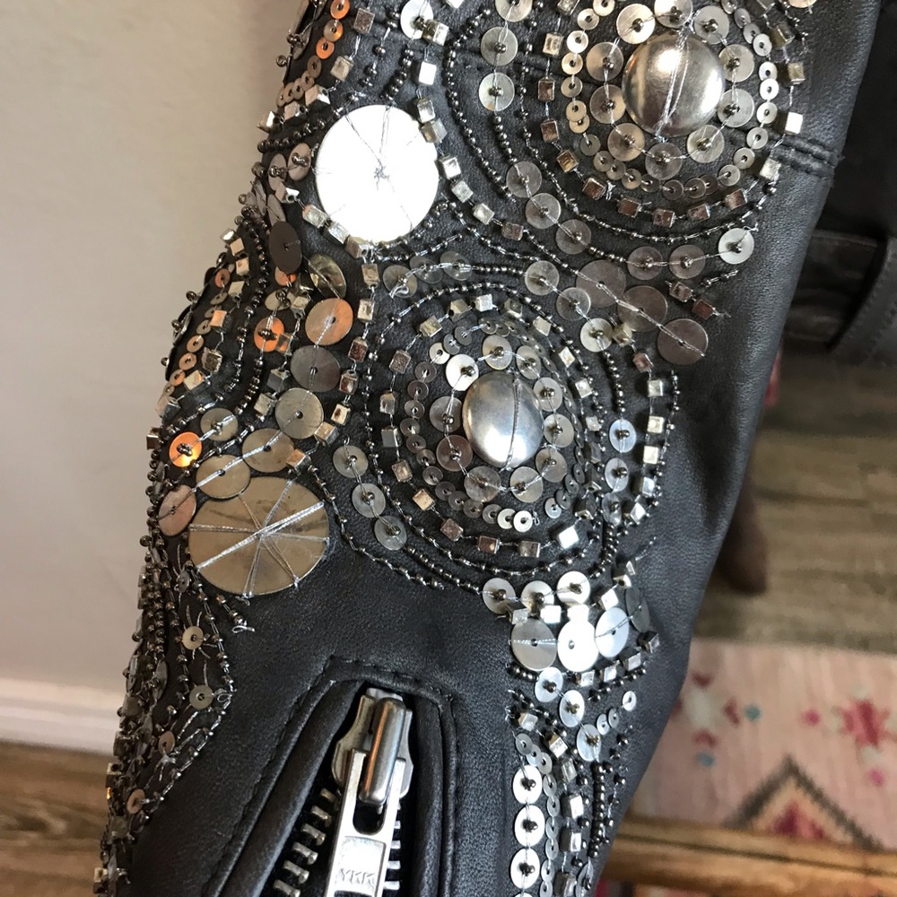 free people | circle embellished moto jacket - Picture 5 of 6